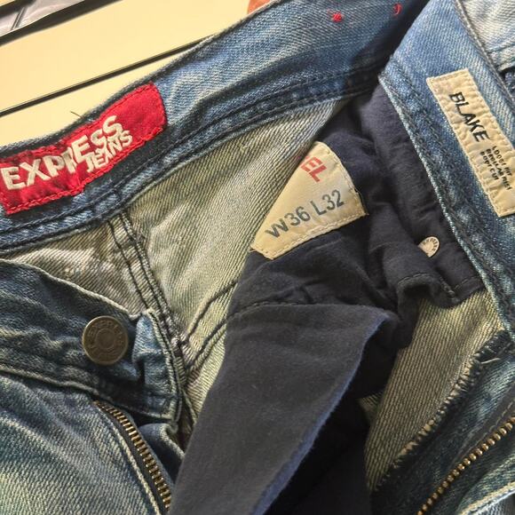 Vintage Express Relaxed Fit Embroidered Denim Jeans - Picture 5 of 5